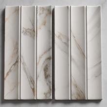 Teemo Matt Calacatta Gold Flute Marble Look  Porcelain Tile